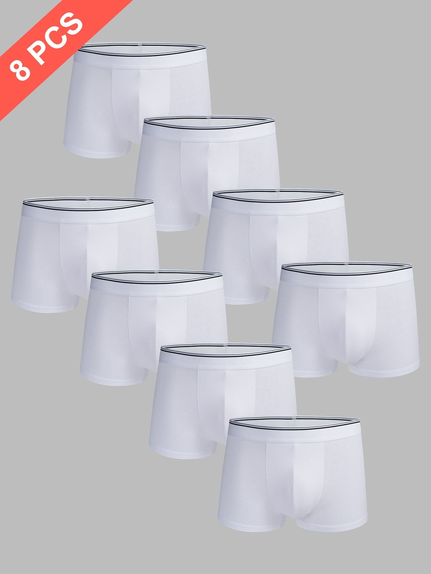 White Cotton Men's Boxer Briefs