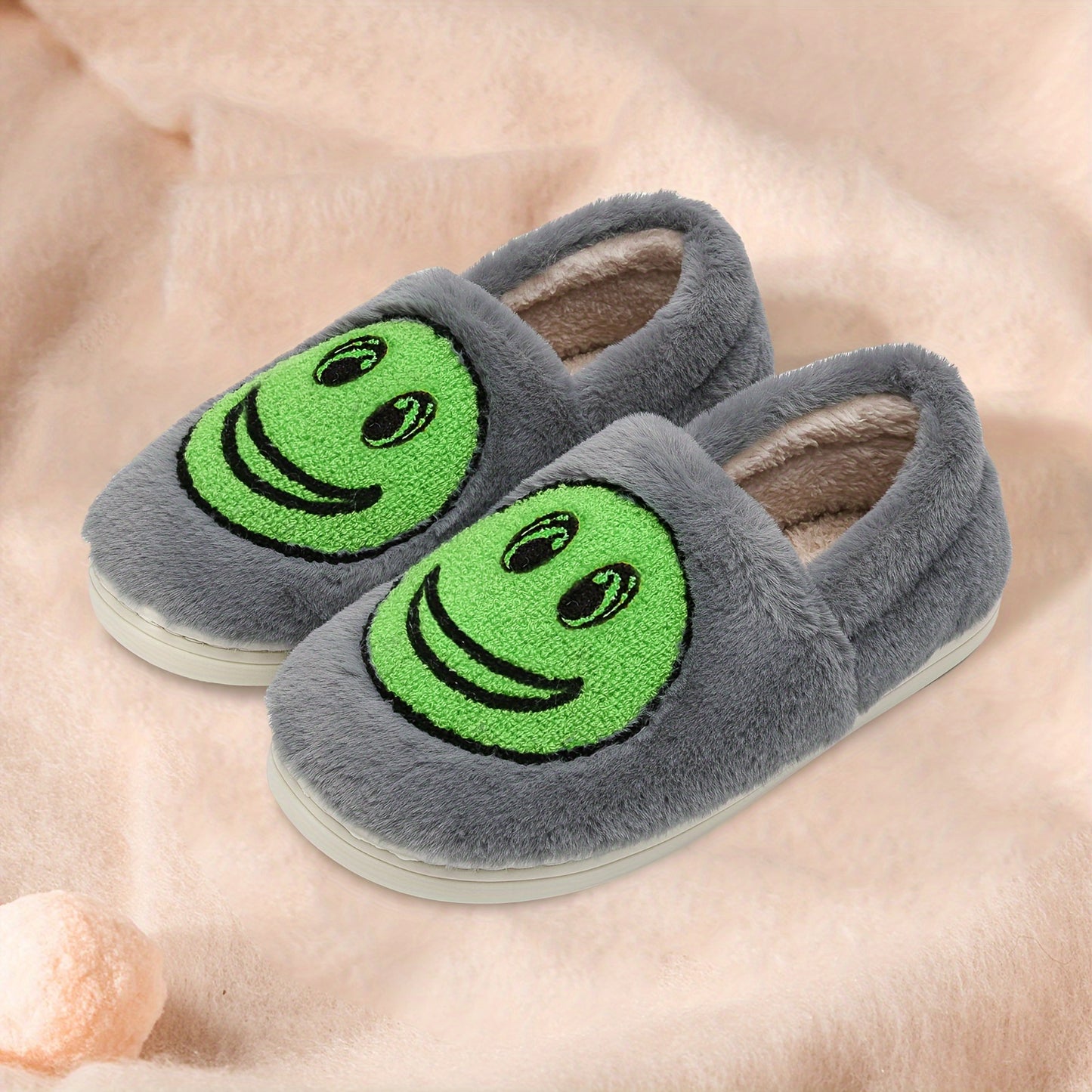 Happy Face Pattern House Shoes