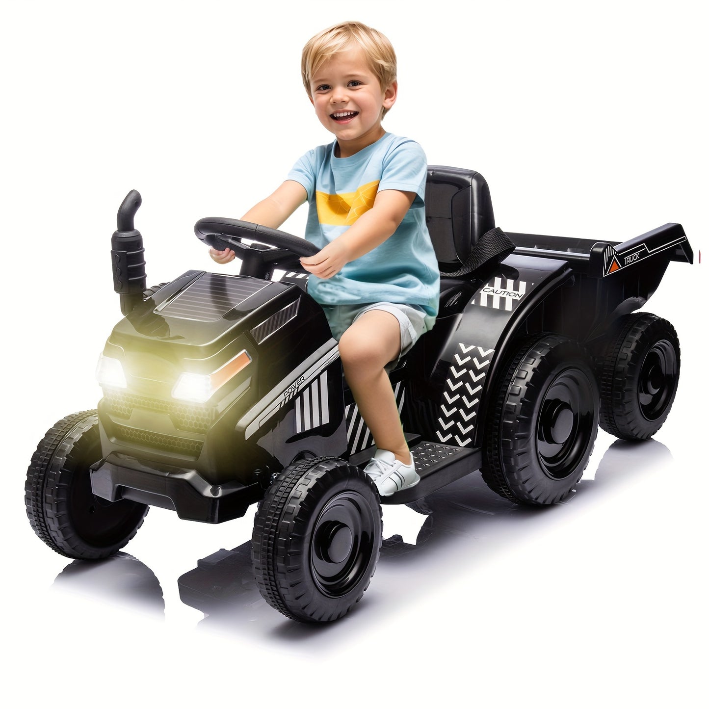 Kids Ride On Tractor Black Knight