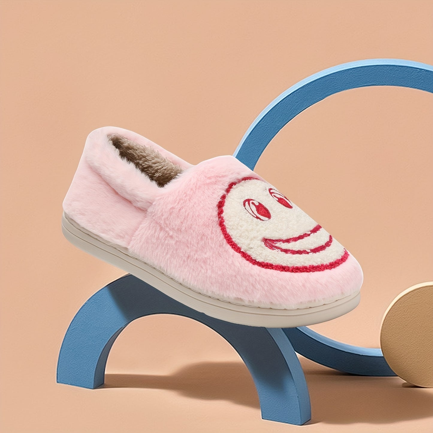 Happy Face Pattern House Shoes