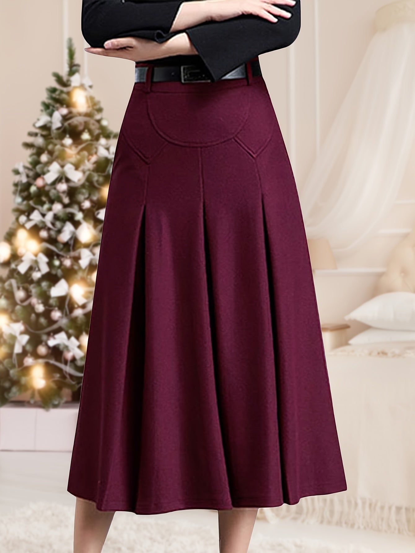 High Waist Winter Midi Skirt