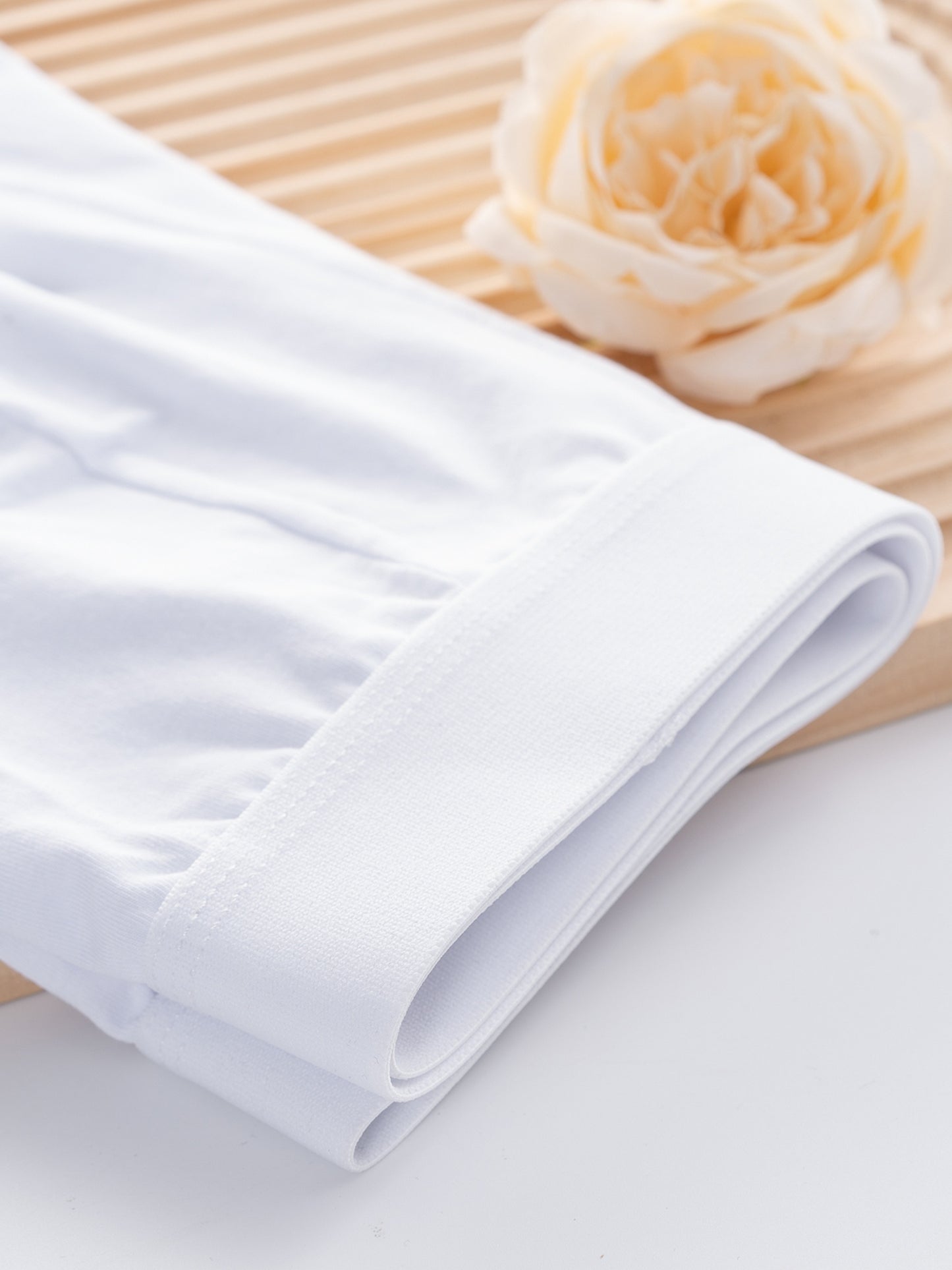 White Cotton Men's Boxer Briefs