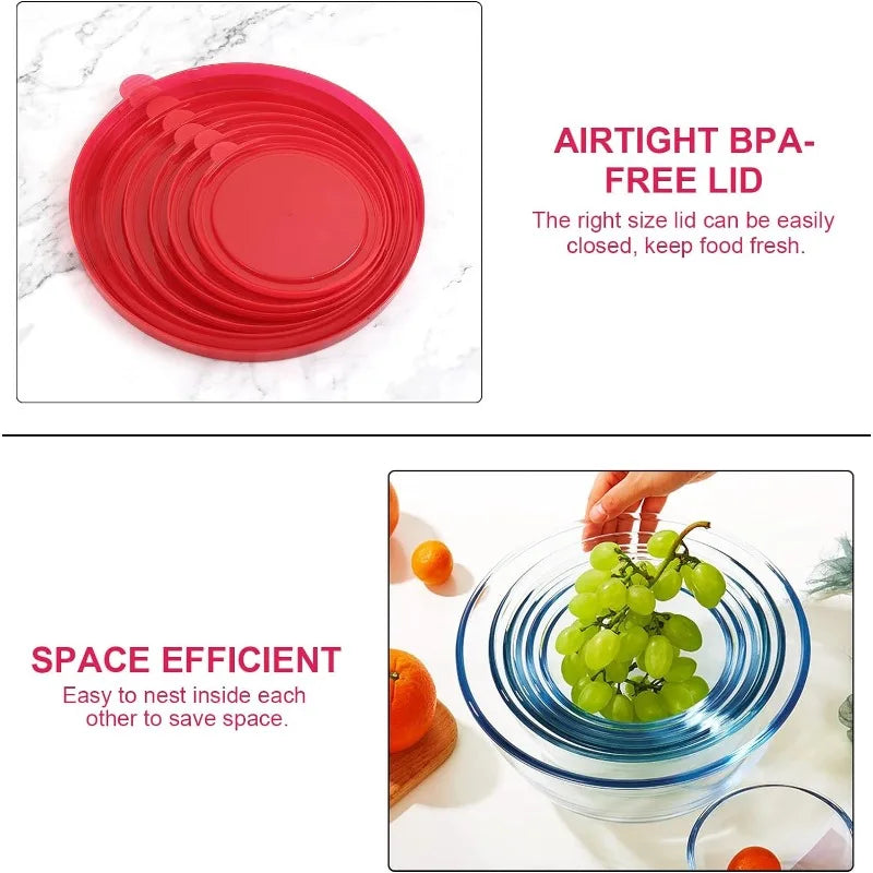 Glass Mixing Bowls with Lids