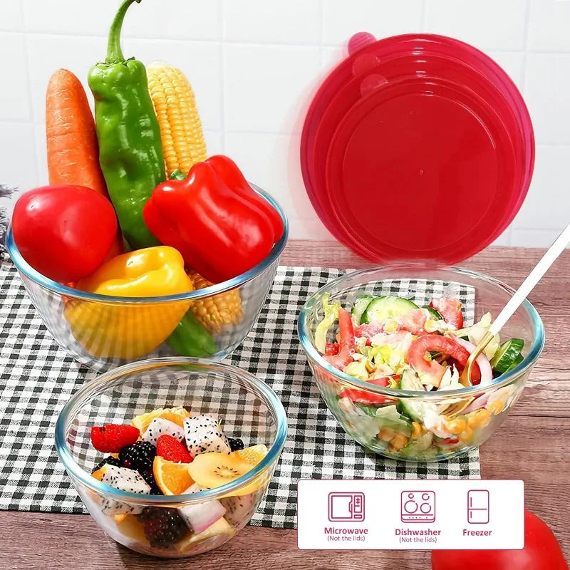 Glass Mixing Bowls with Lids