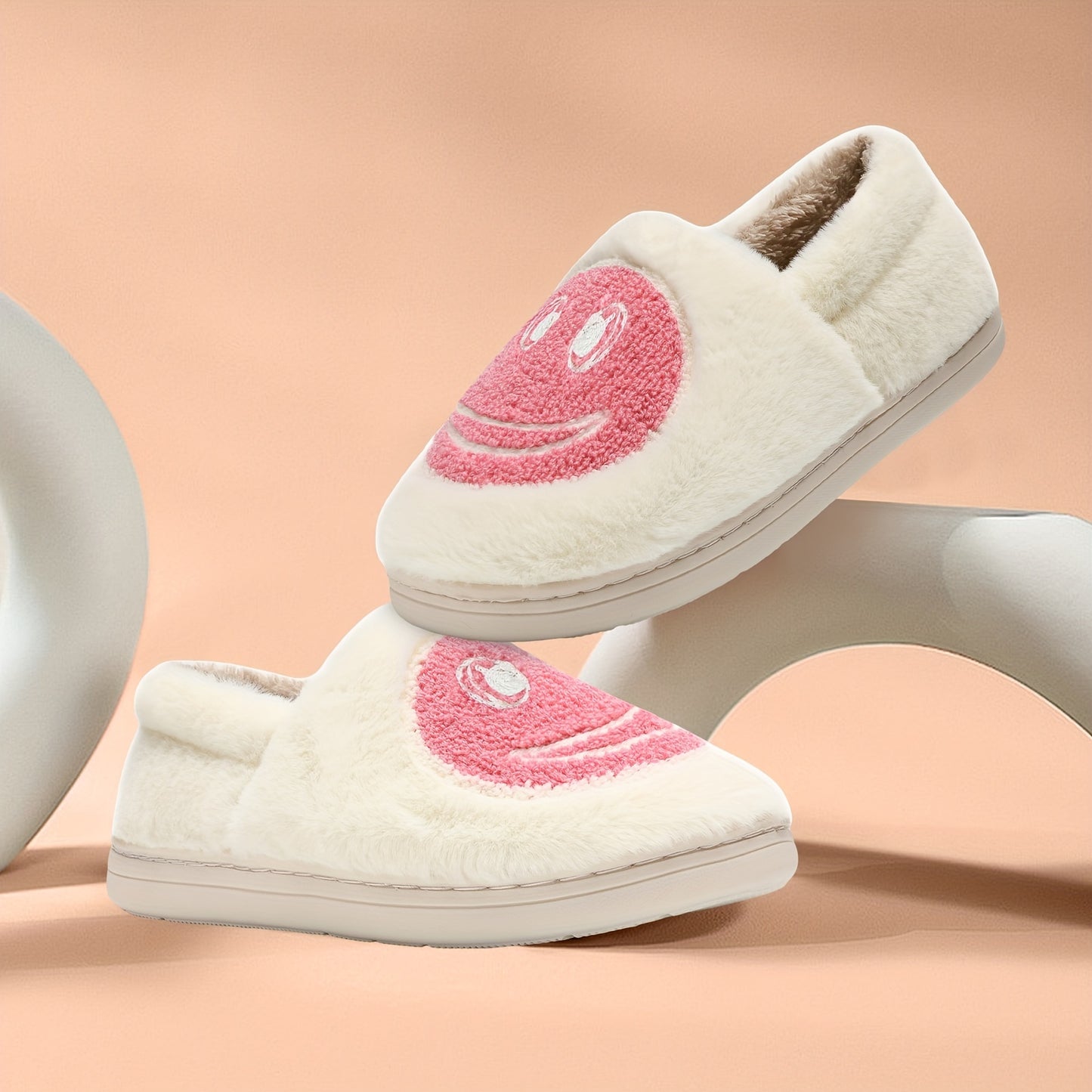 Happy Face Pattern House Shoes