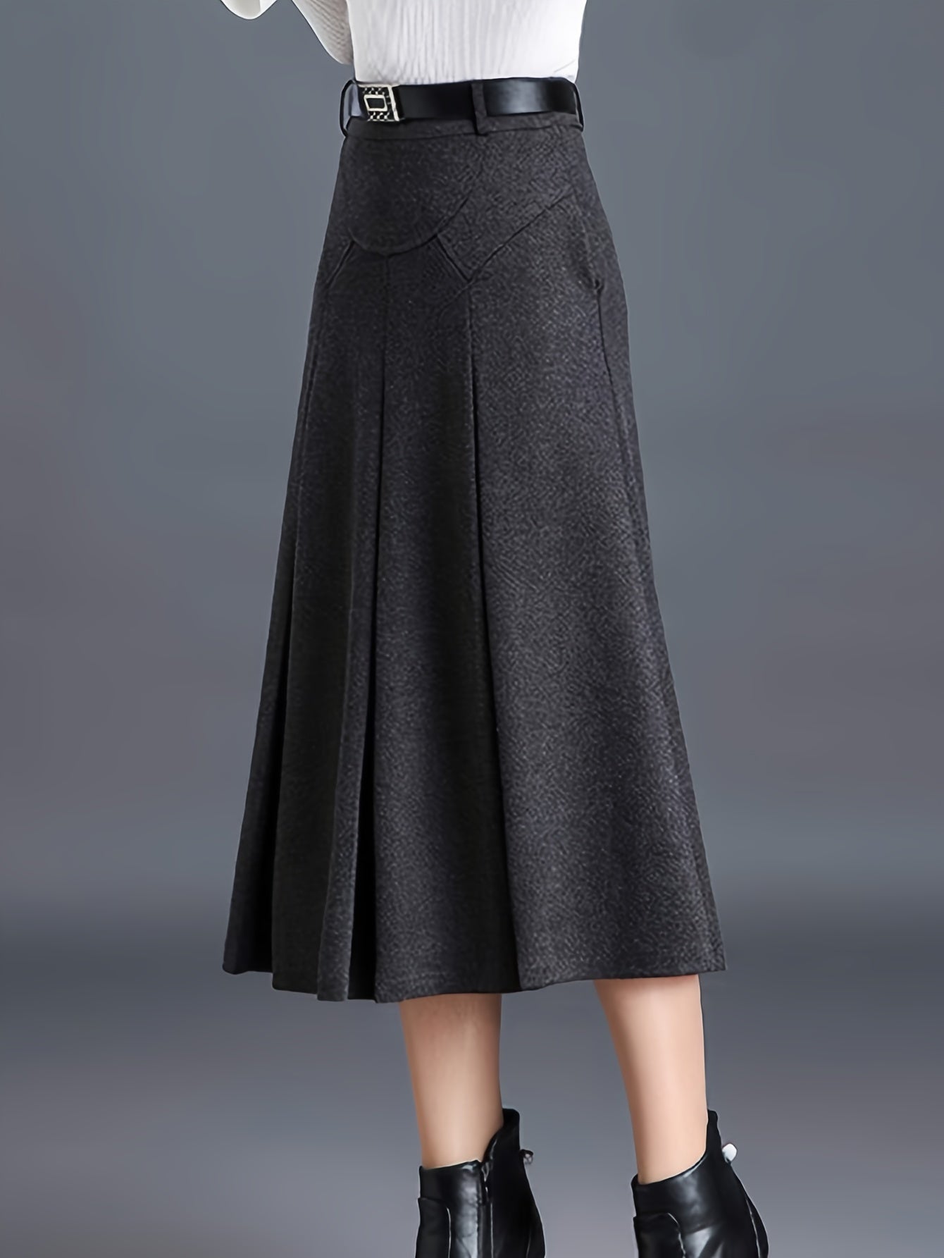 High Waist Winter Midi Skirt