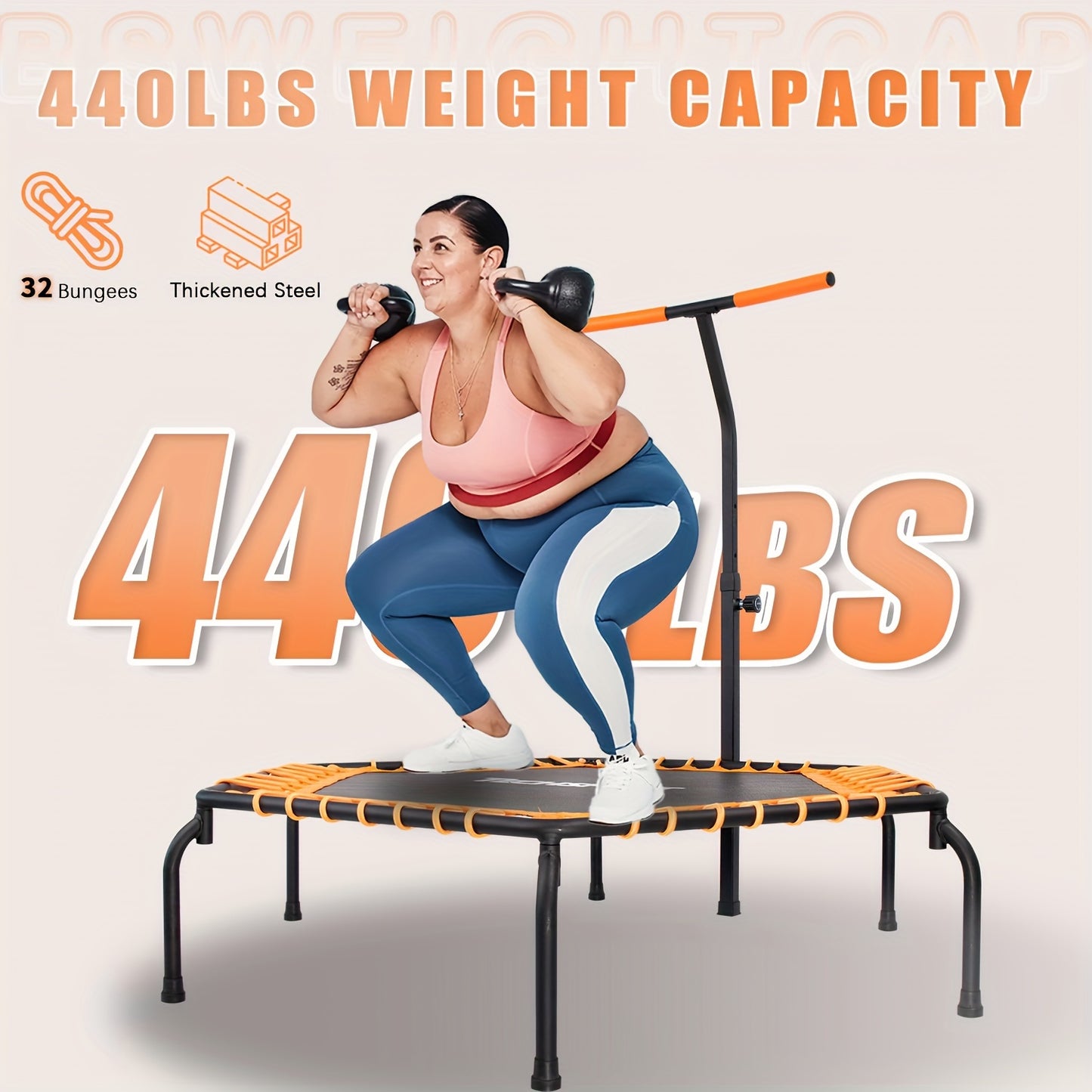 50" Foldable Fitness Trampoline