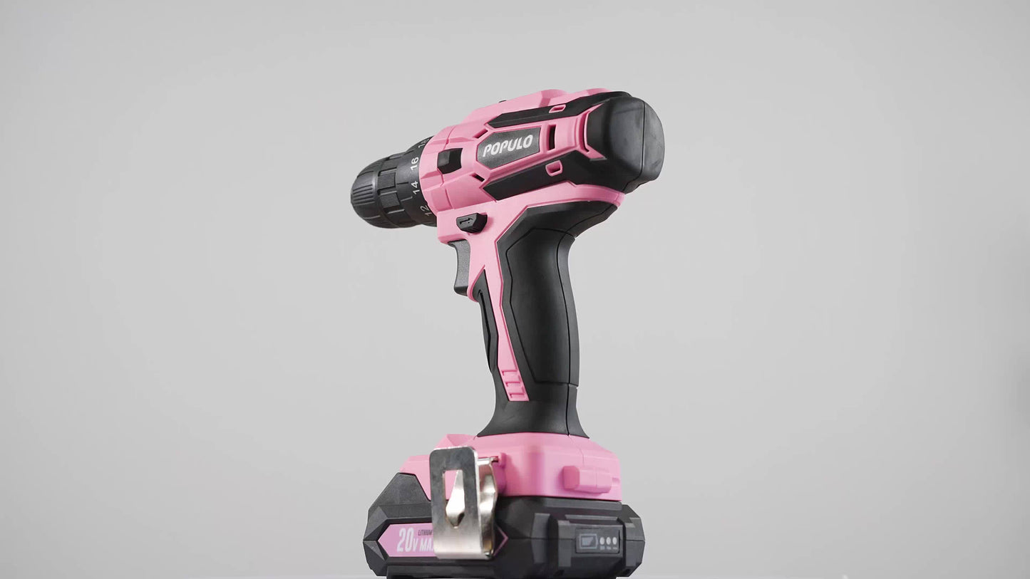 Cordless Power Drill Driver Pink