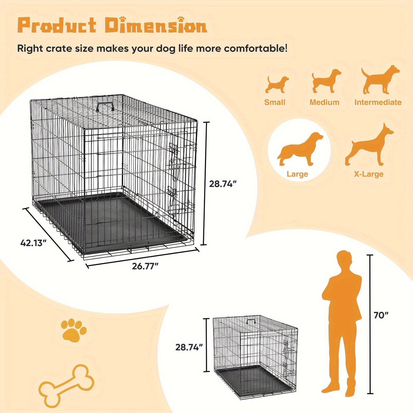 Medium-Sized Folding Dog Crate