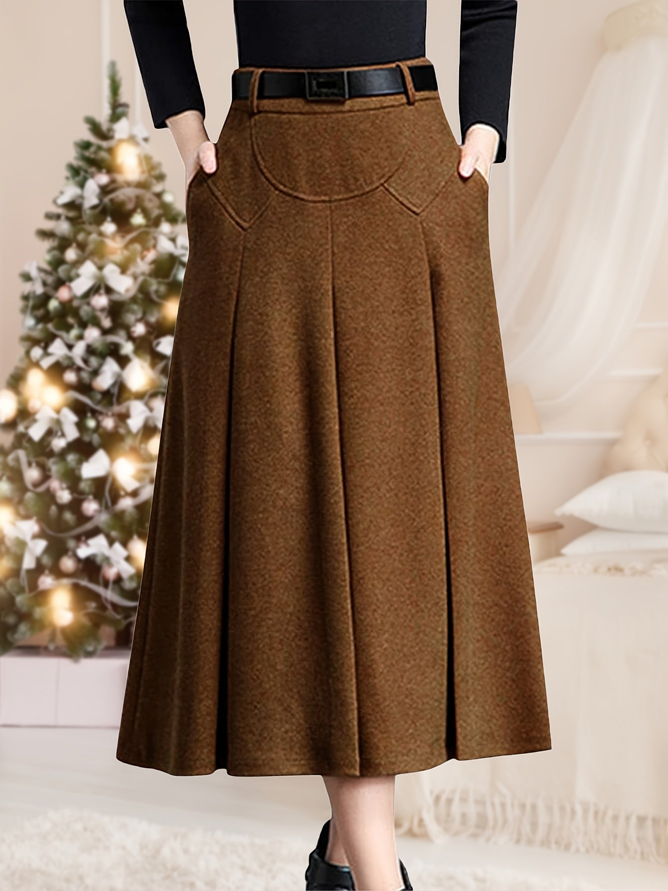 High Waist Winter Midi Skirt