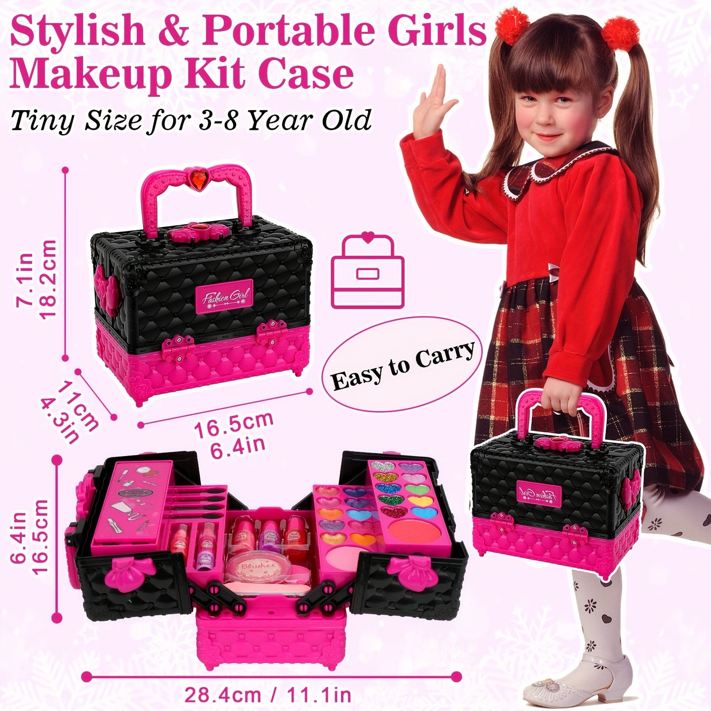 45 PCS Kids Makeup Kit for Girls,