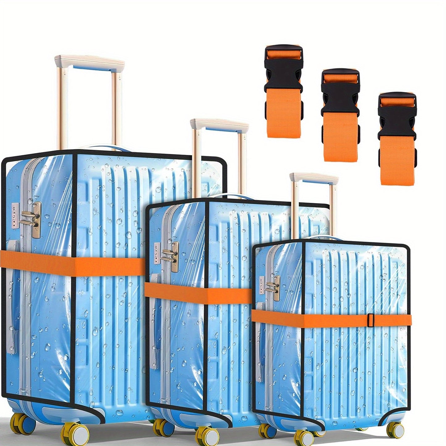 3 PCS clear suitcase cover