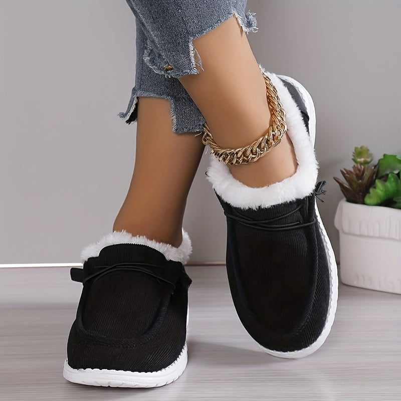 Womens Plush Slip-On Boots