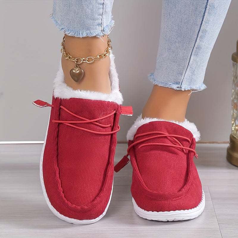 Womens Plush Slip-On Boots