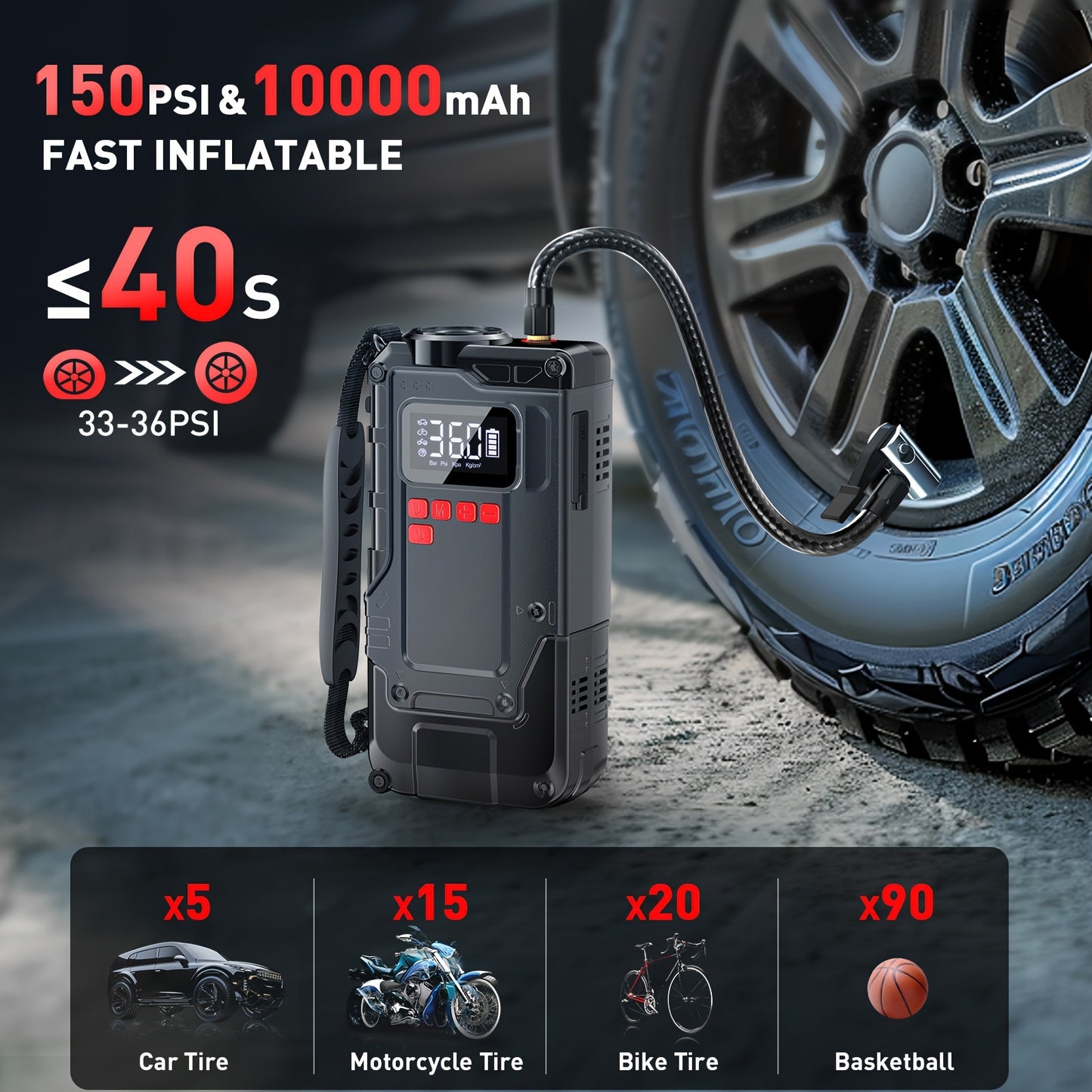 3000A Portable Car Jump Starter