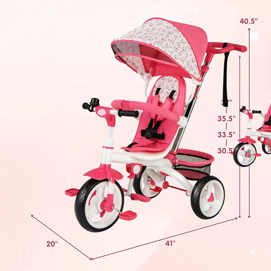 Tricycle, 5 In 1 Baby Stroller Trike