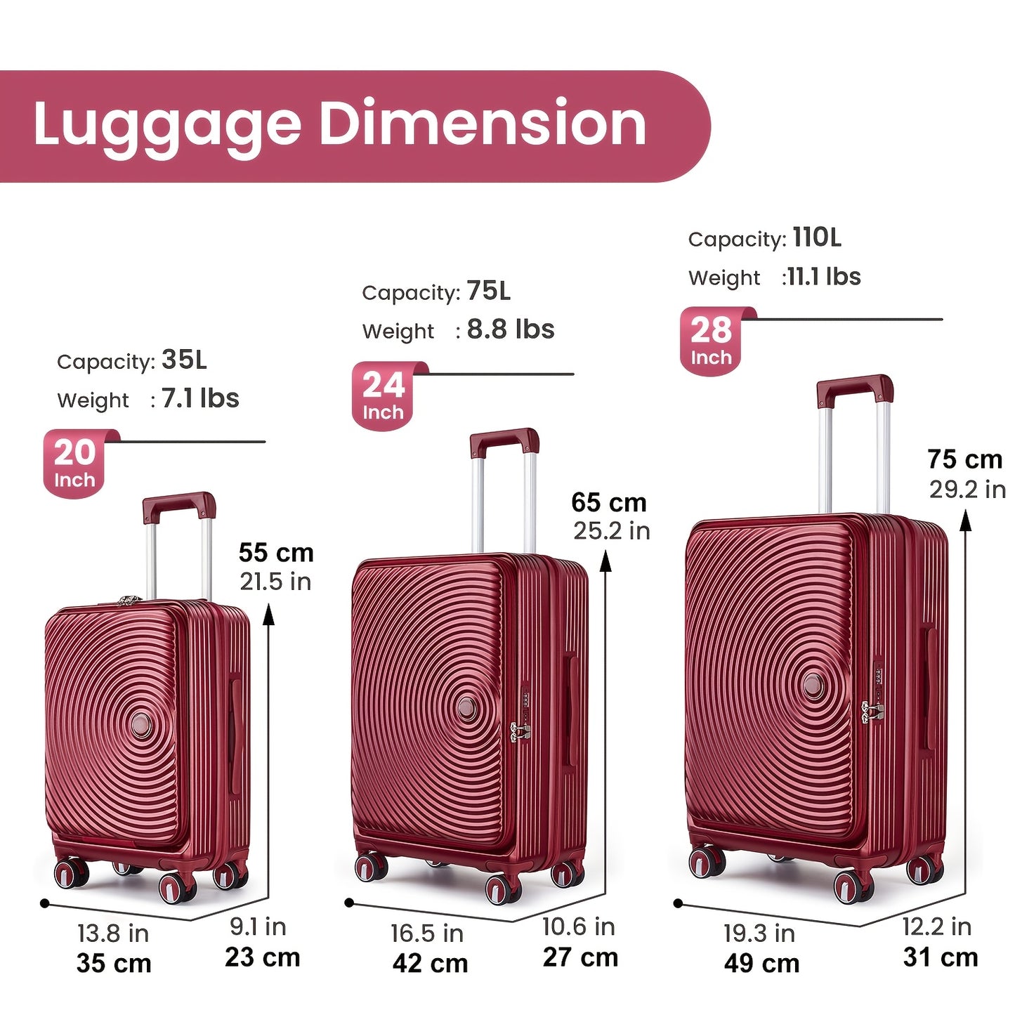3PC Luggage Sets