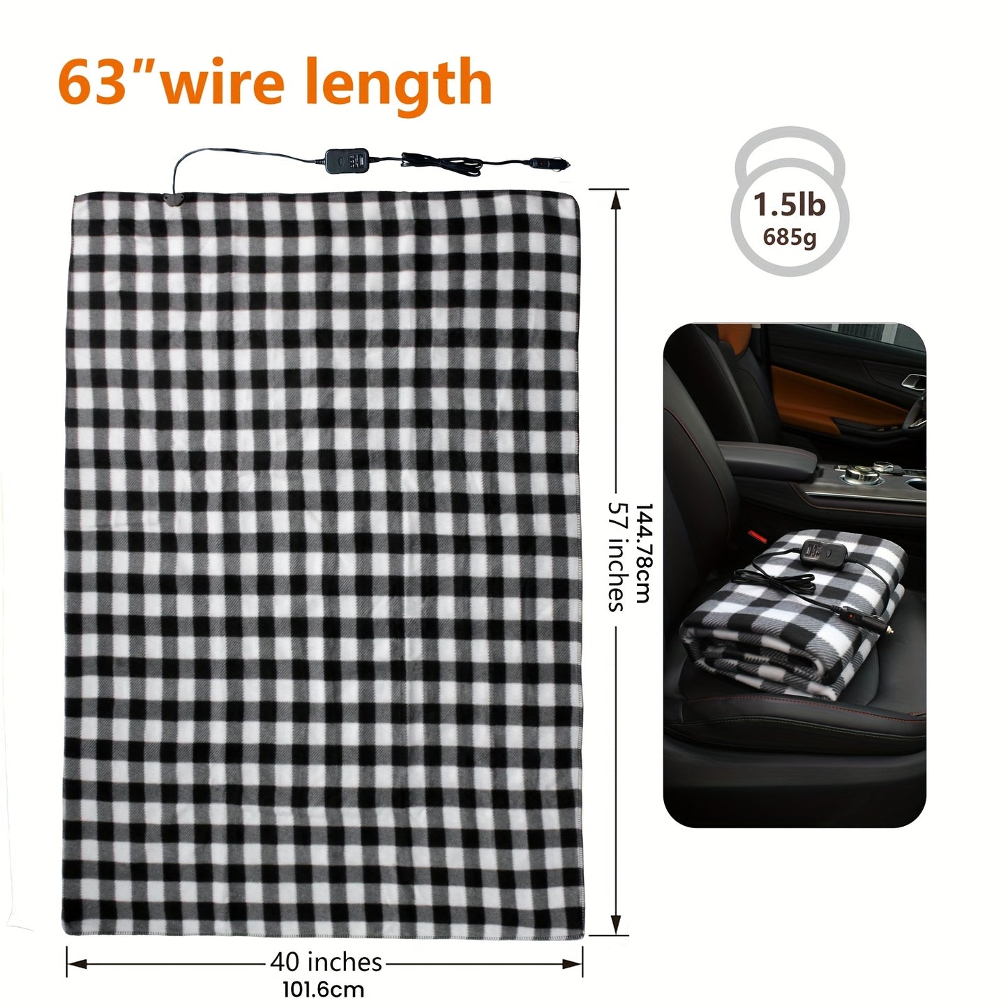 Electric Car Blanket with Auto-Off