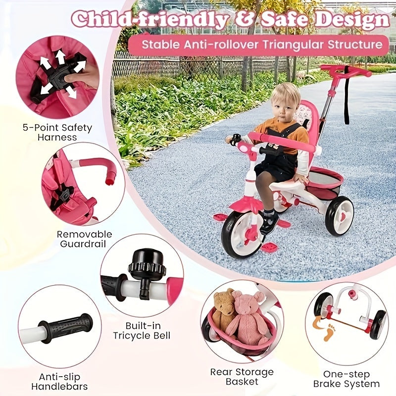 Tricycle, 5 In 1 Baby Stroller Trike