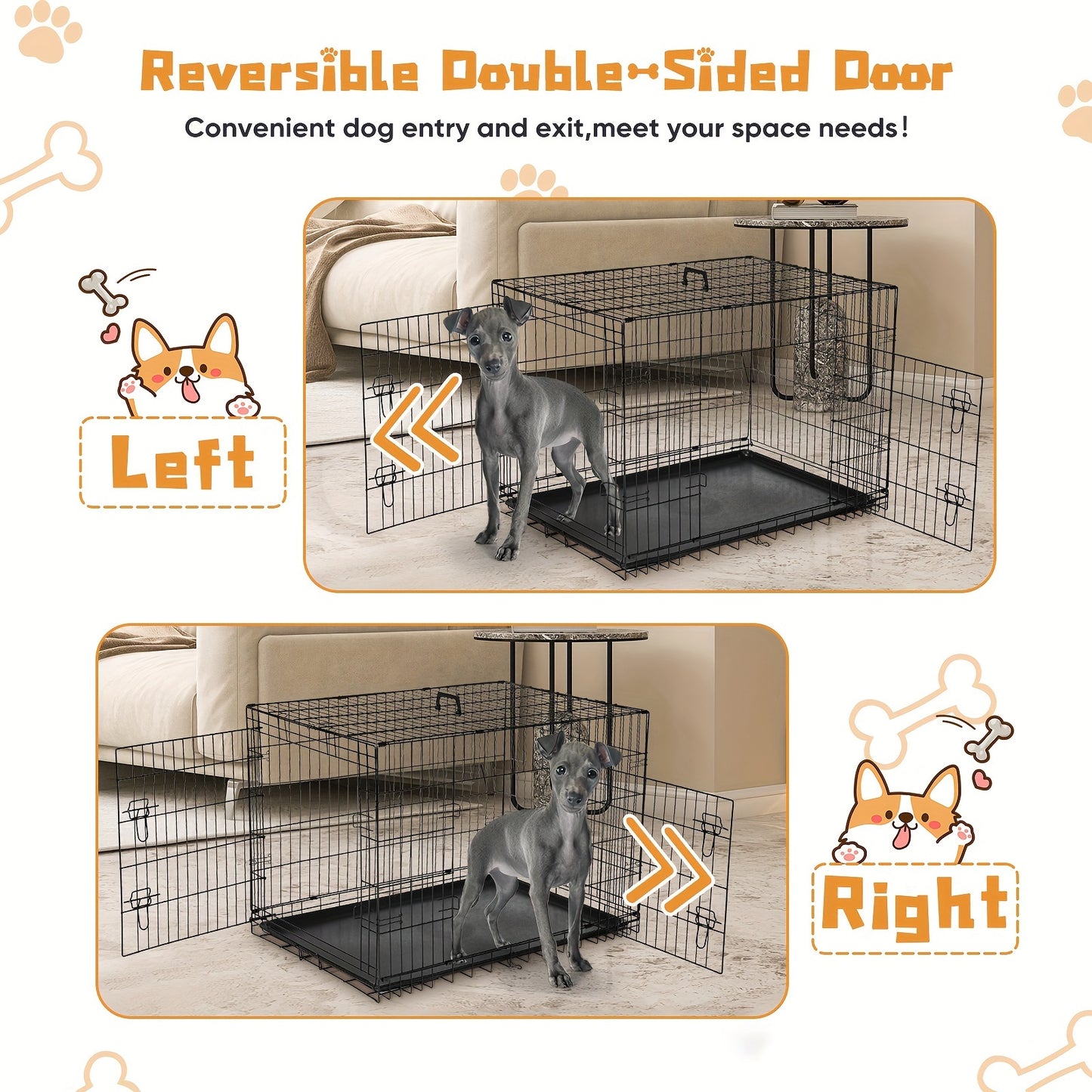 Medium-Sized Folding Dog Crate