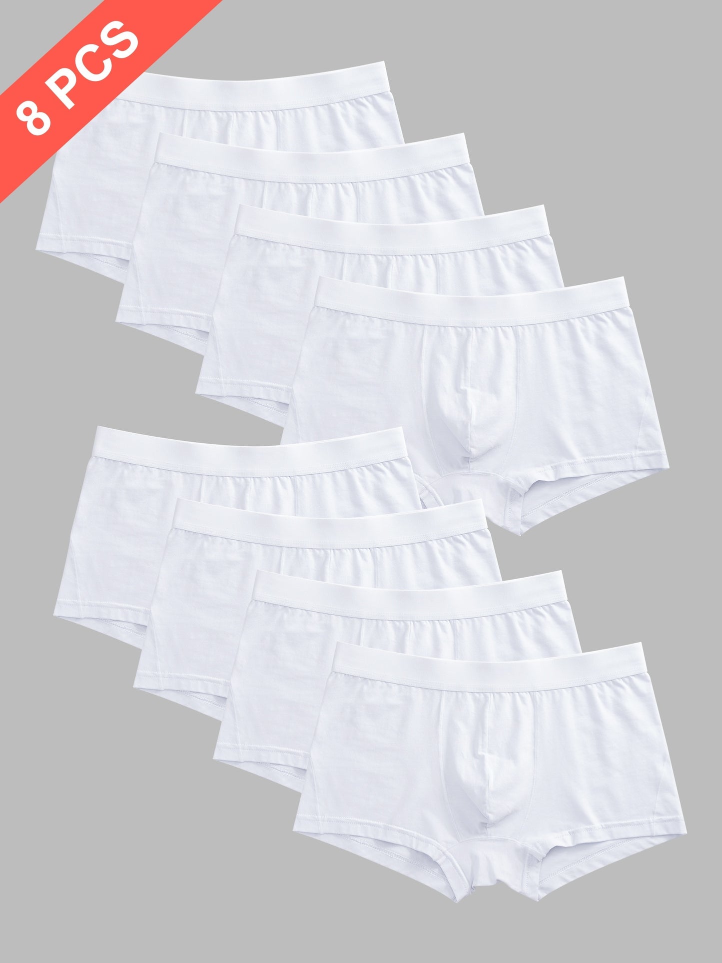 White Cotton Men's  Boxer Briefs