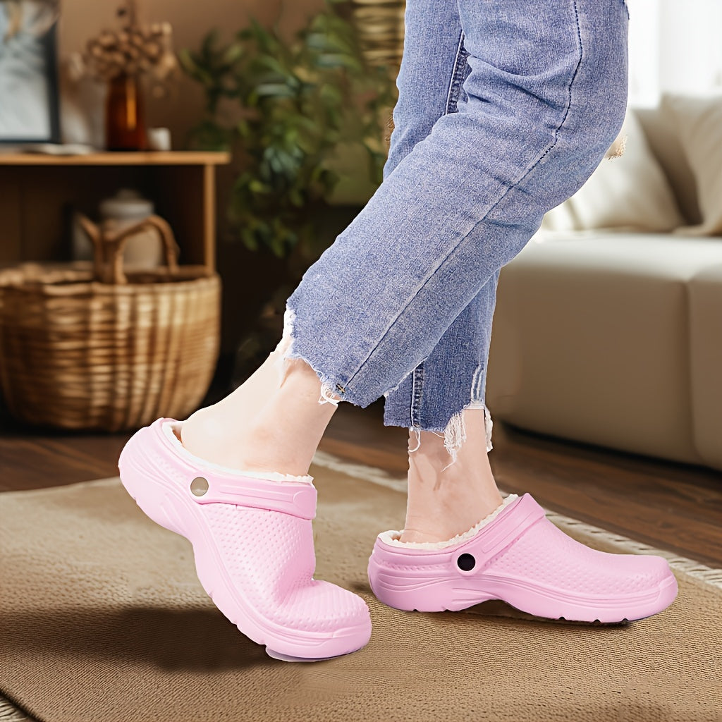 Lined Garden Shoes With Outer Fur