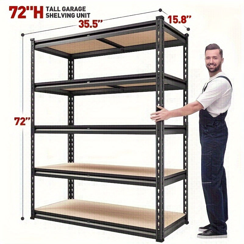 5 Tier 72''H Metal Shelving Unit