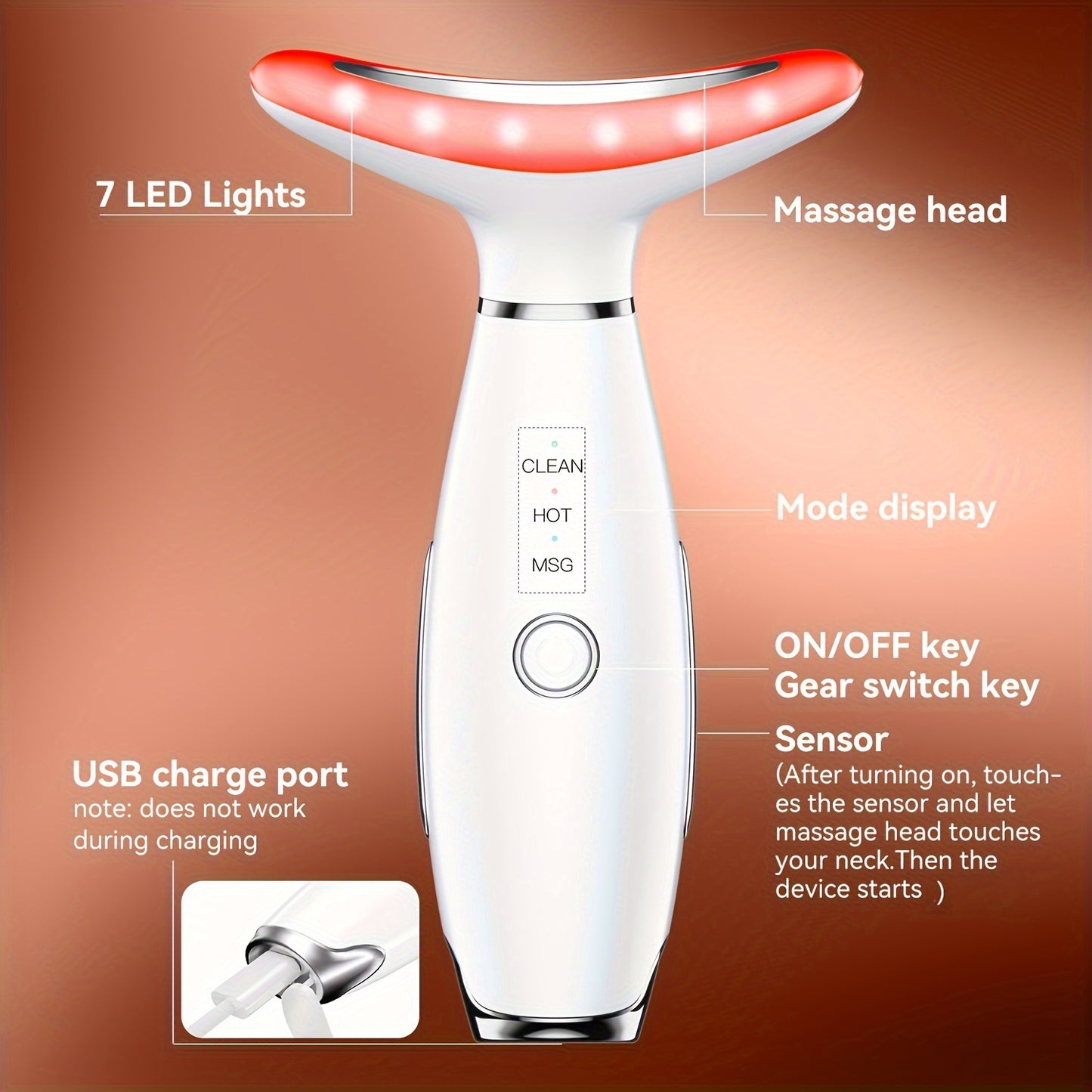 LED Face Lifting Massager Device