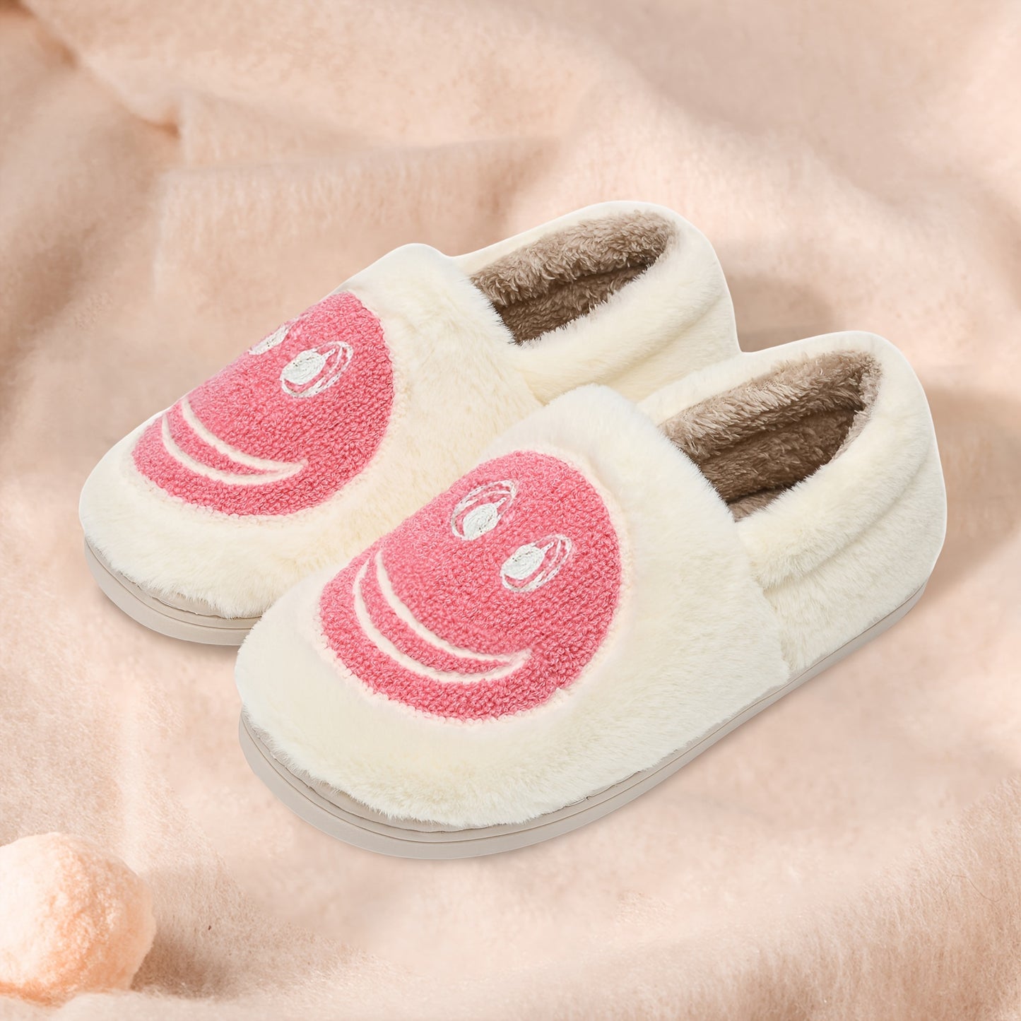 Happy Face Pattern House Shoes