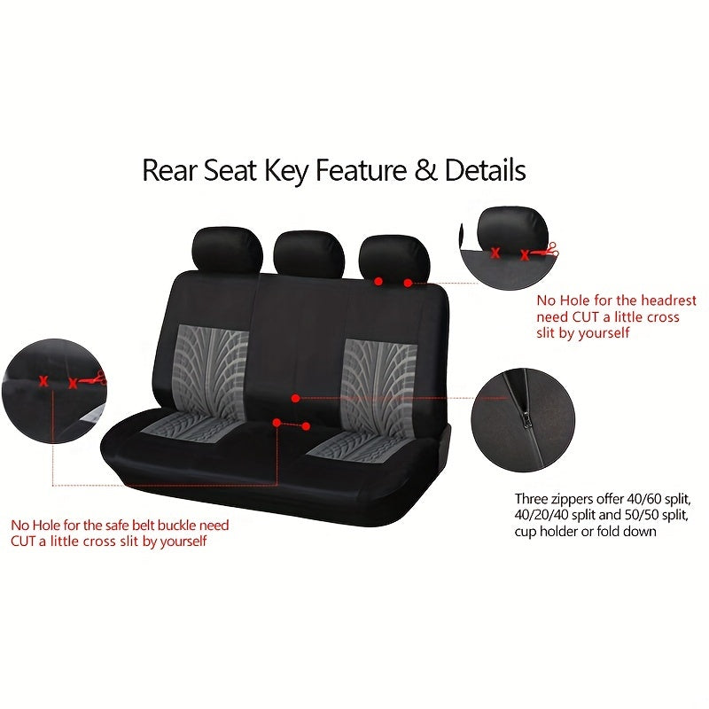 Tire Track Car Seat Covers