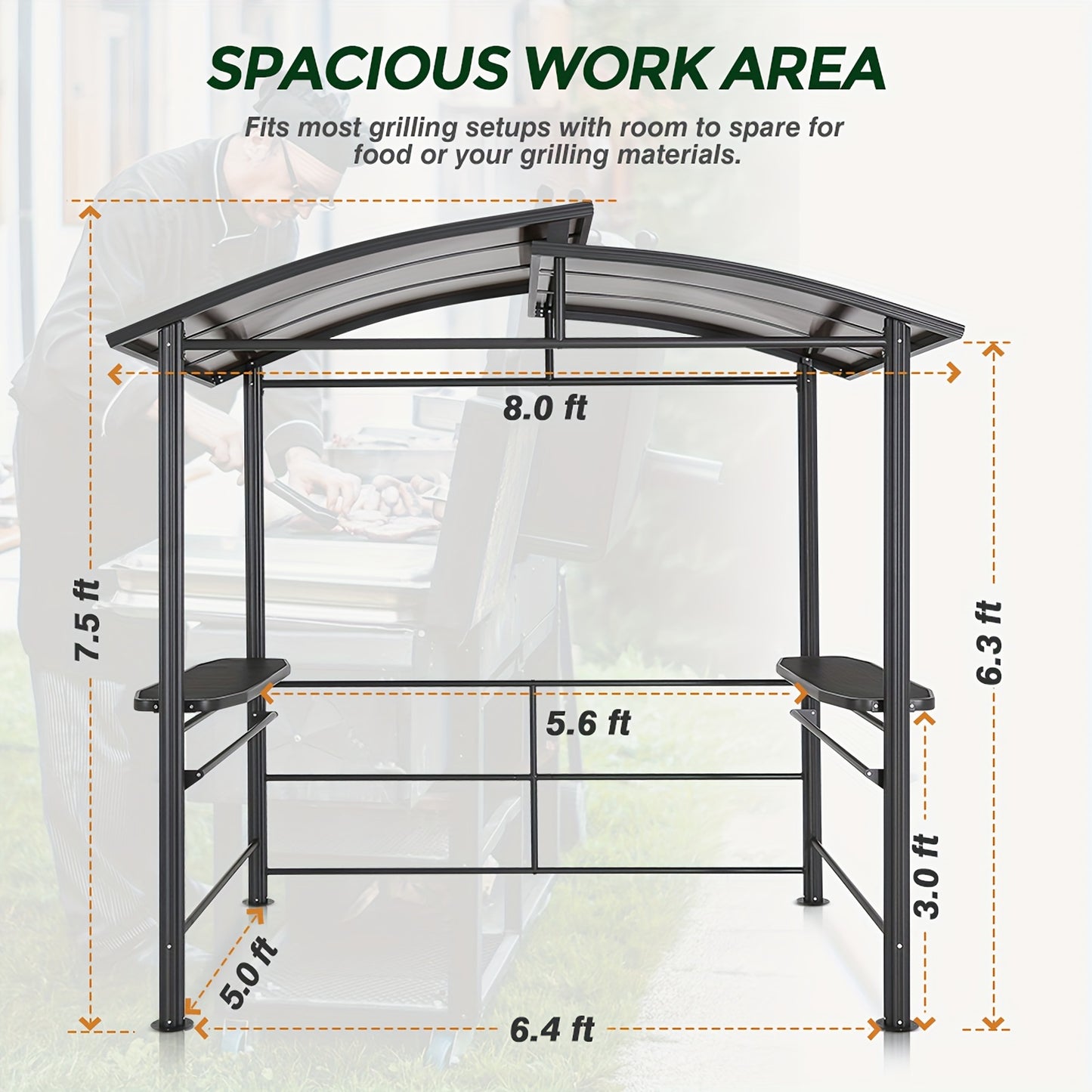 Double-Tier BBQ Grill Gazebo