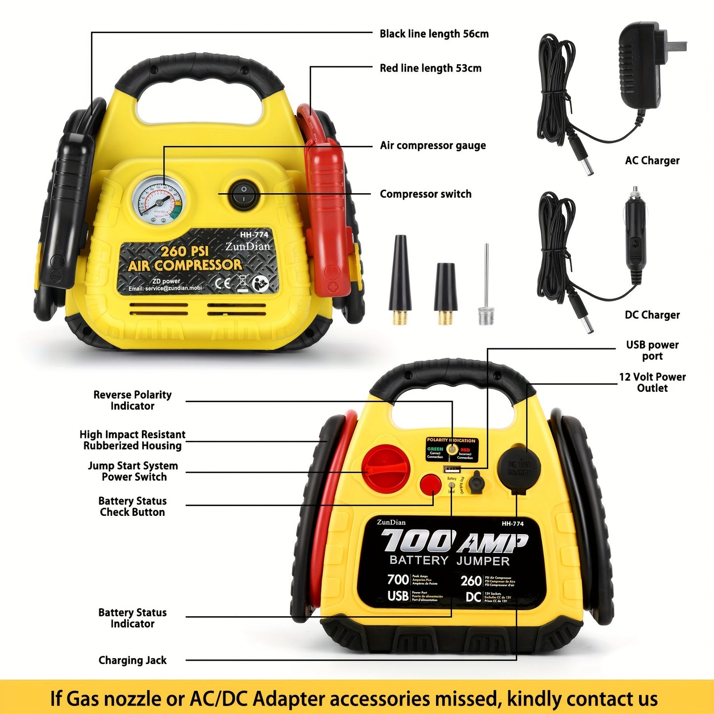 4-in-1 Portable Car Jump Starter