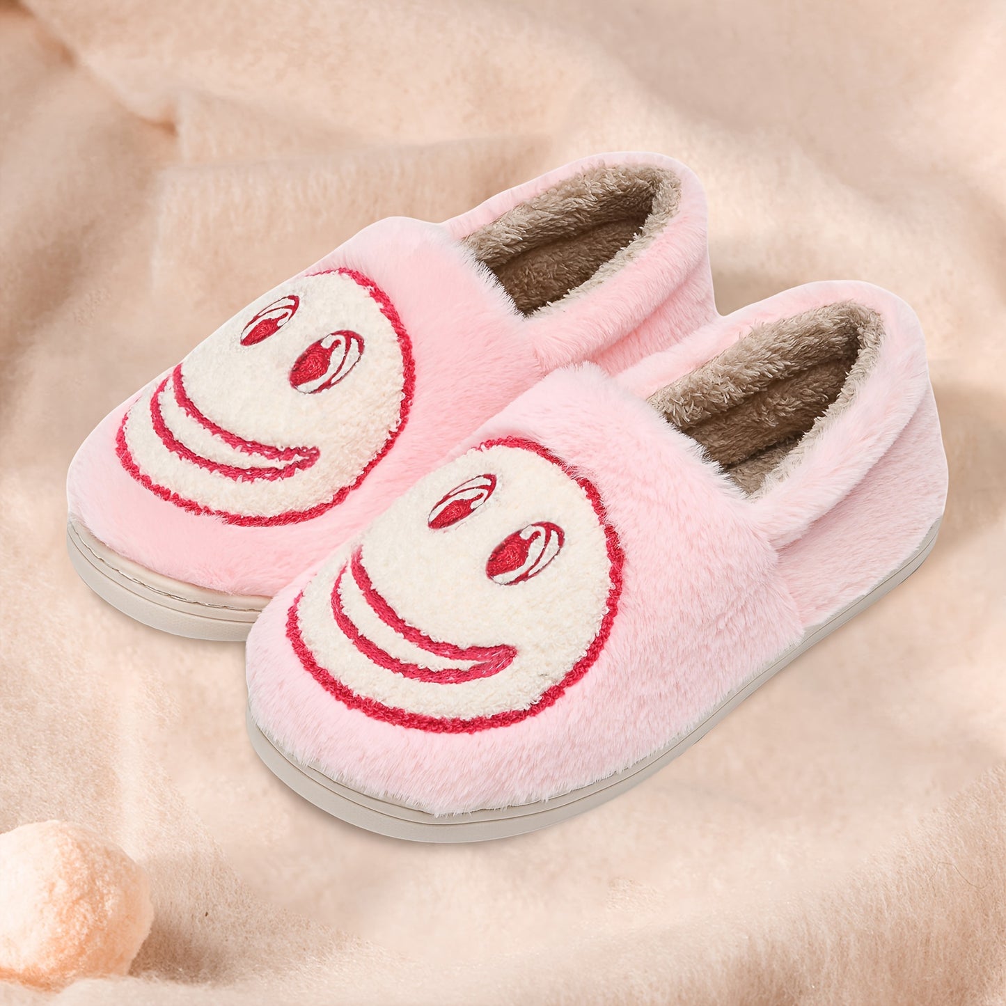 Happy Face Pattern House Shoes