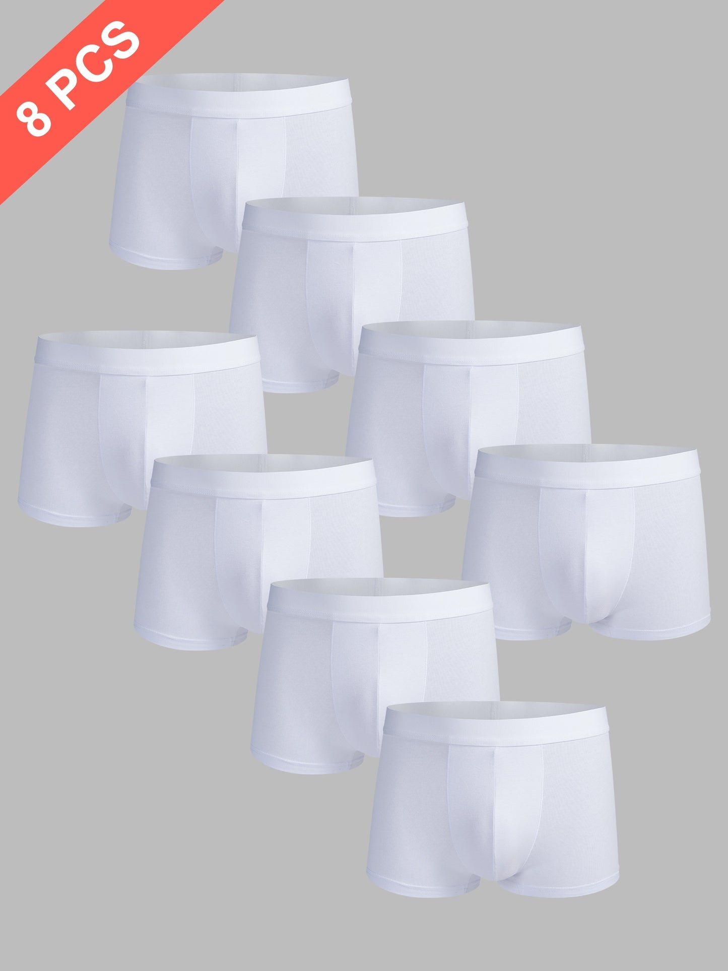 White Cotton Men's  Boxer Briefs