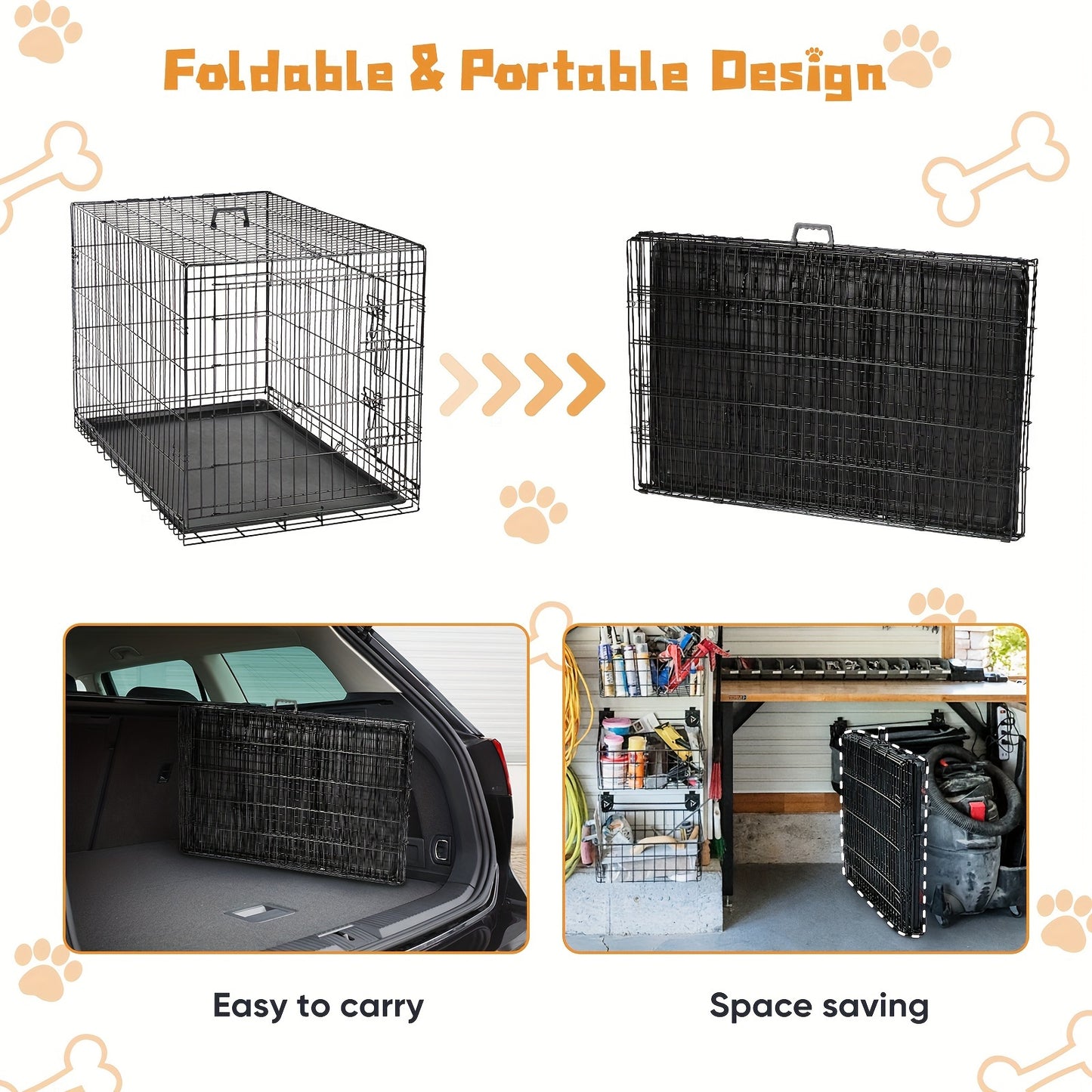 Medium-Sized Folding Dog Crate