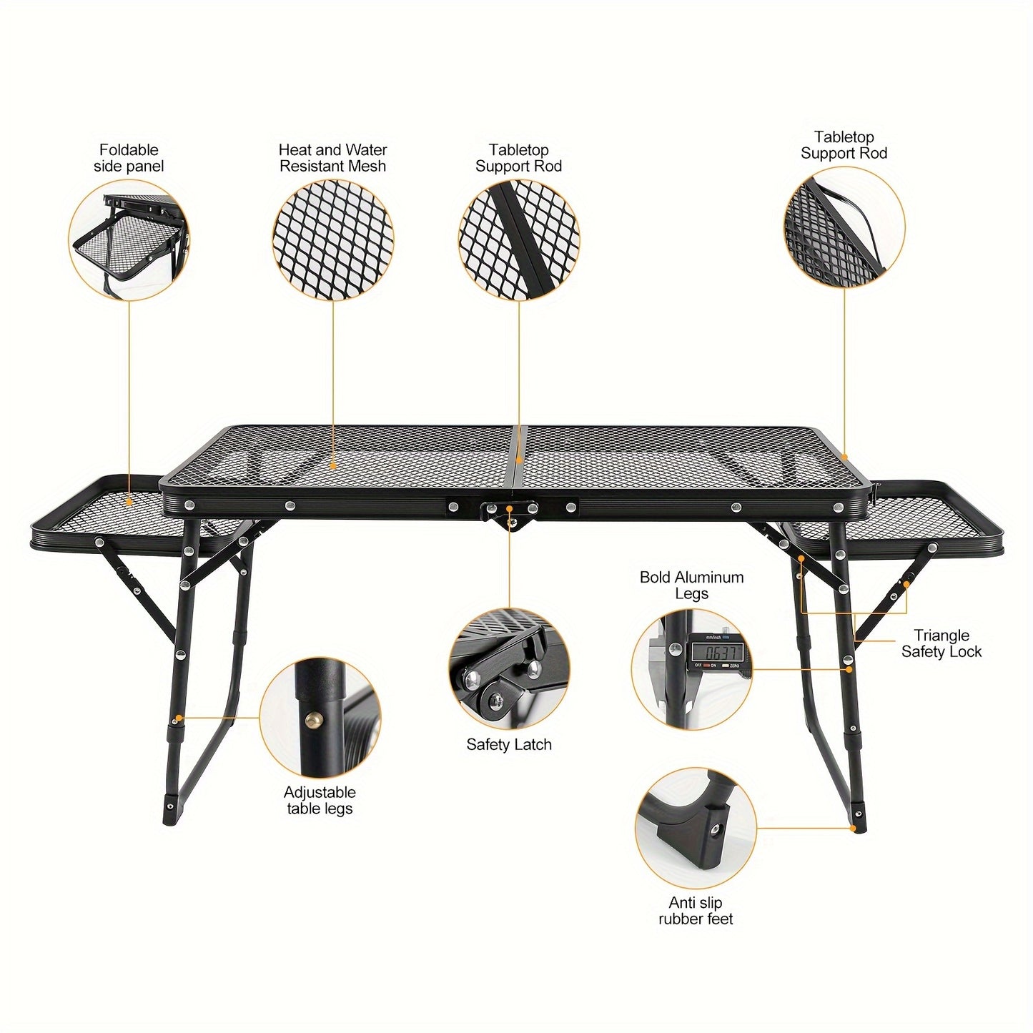2 Wing Panels Folding Table