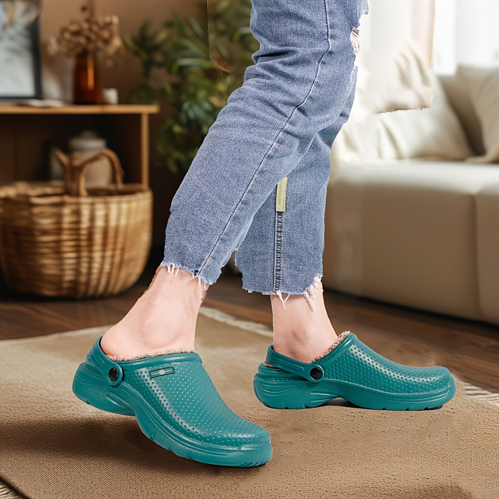 Lined Garden Shoes With Outer Fur