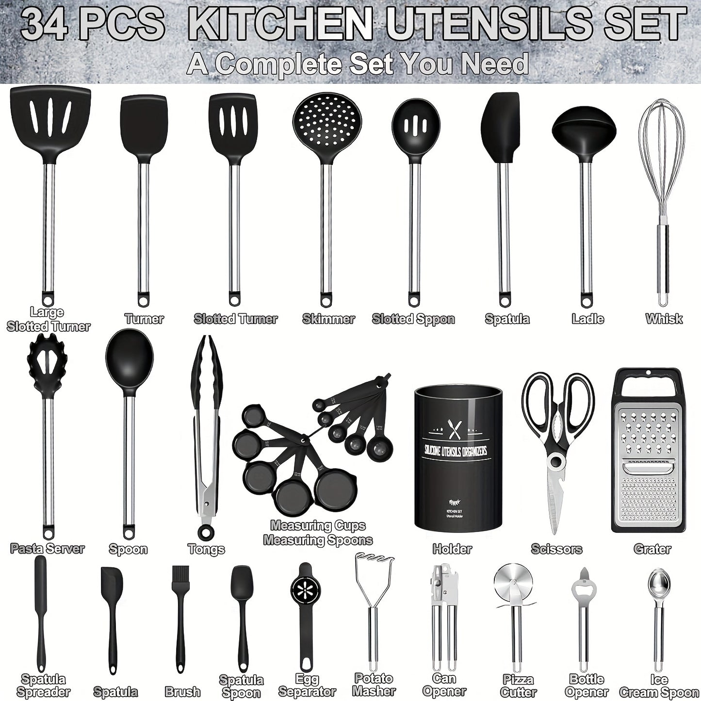 Kitchen Utensils Set-34 Pcs