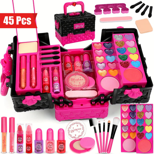 45 PCS Kids Makeup Kit for Girls,