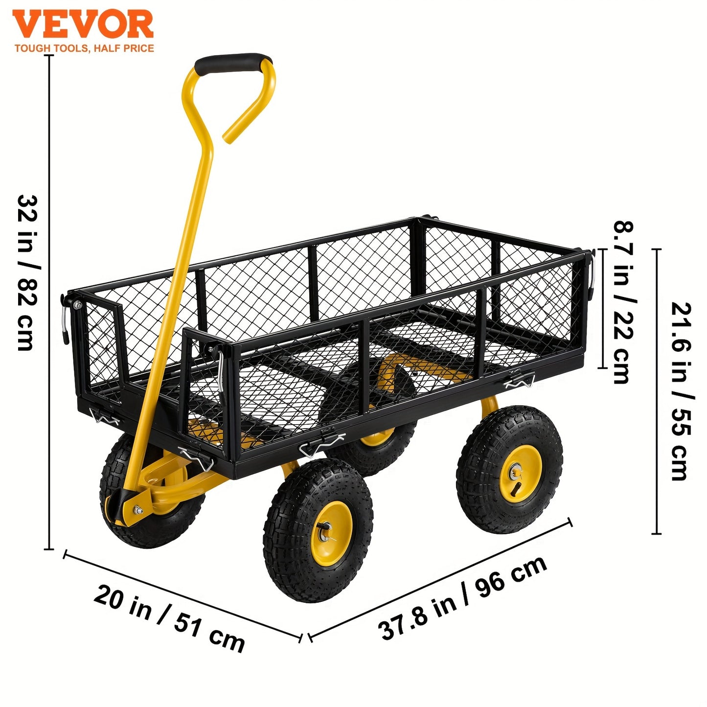 Heavy-Duty Steel Garden Cart