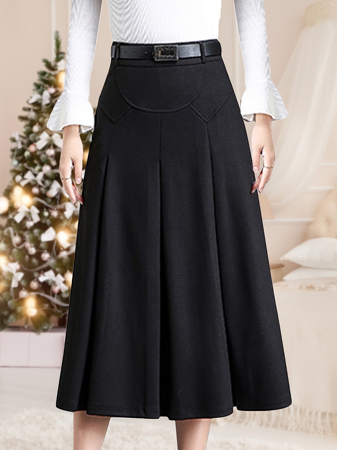 High Waist Winter Midi Skirt