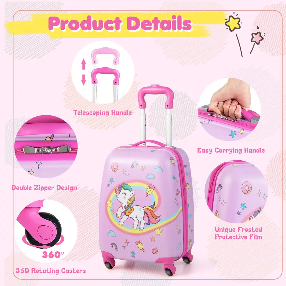 2PC Kids Carry On Luggage Set