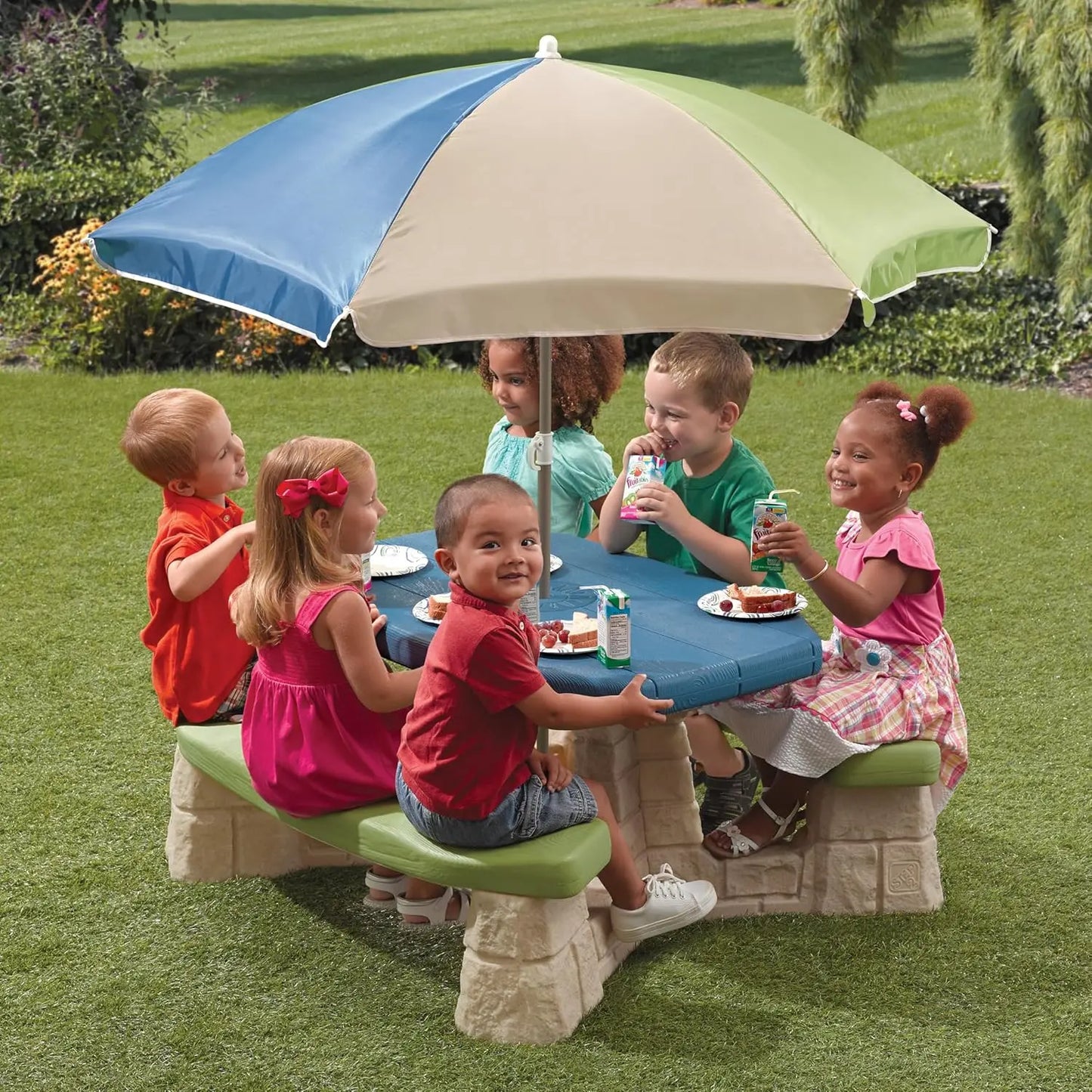 Kids Picnic Table With Umbrella