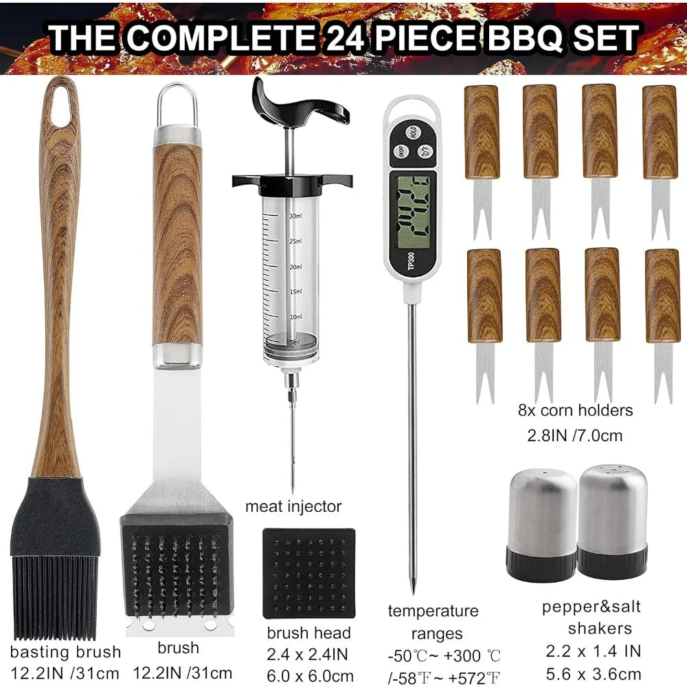 grilljoy 24PCS BBQ Grill Tools Set