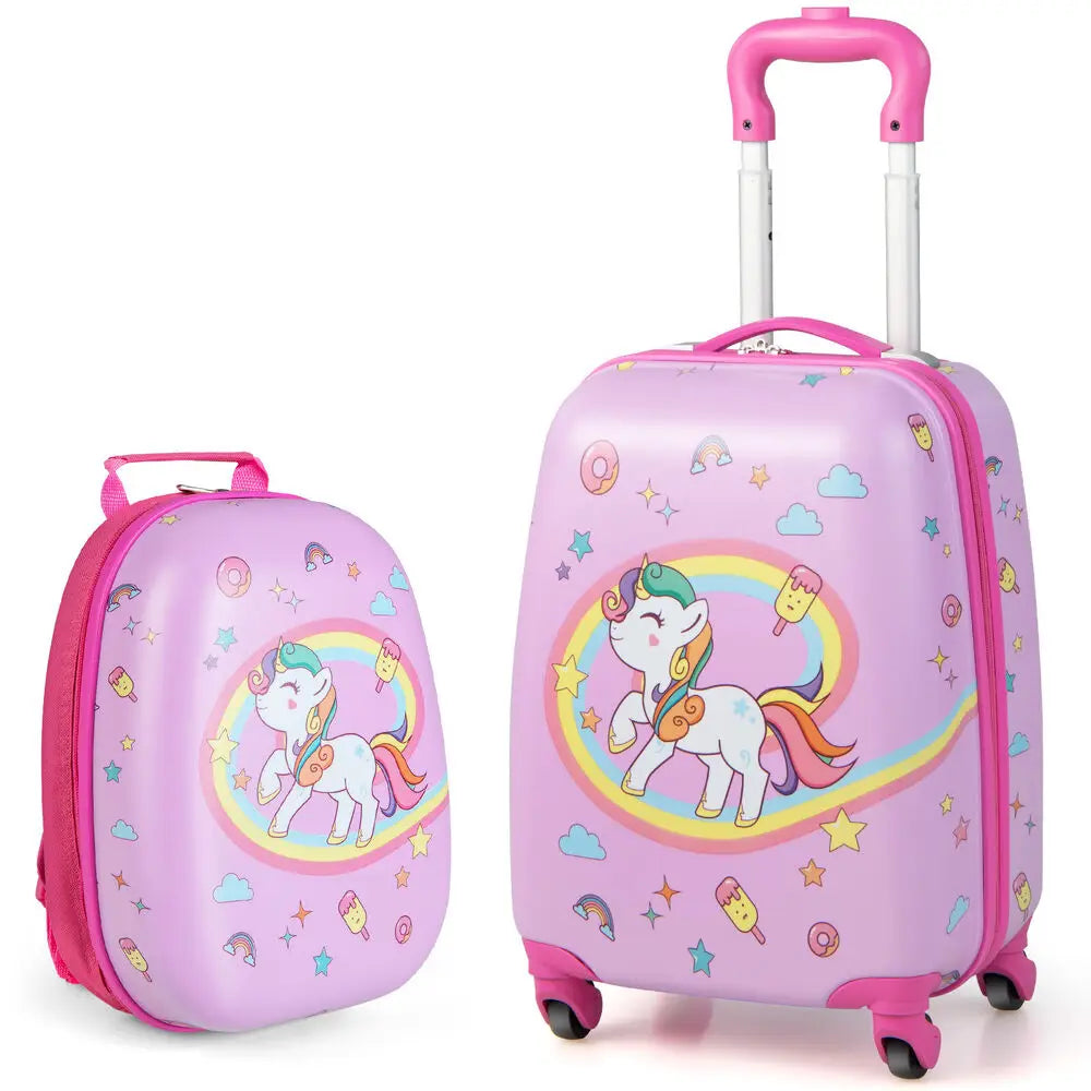 2PC Kids Carry On Luggage Set