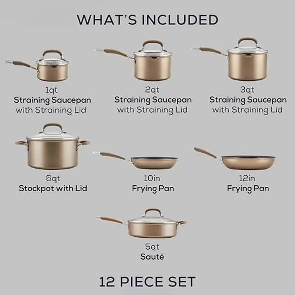 12-PieceNonstick Cookware Set