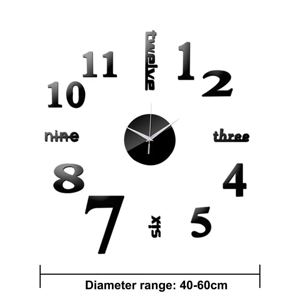 New 3D Wall Clock Mirror