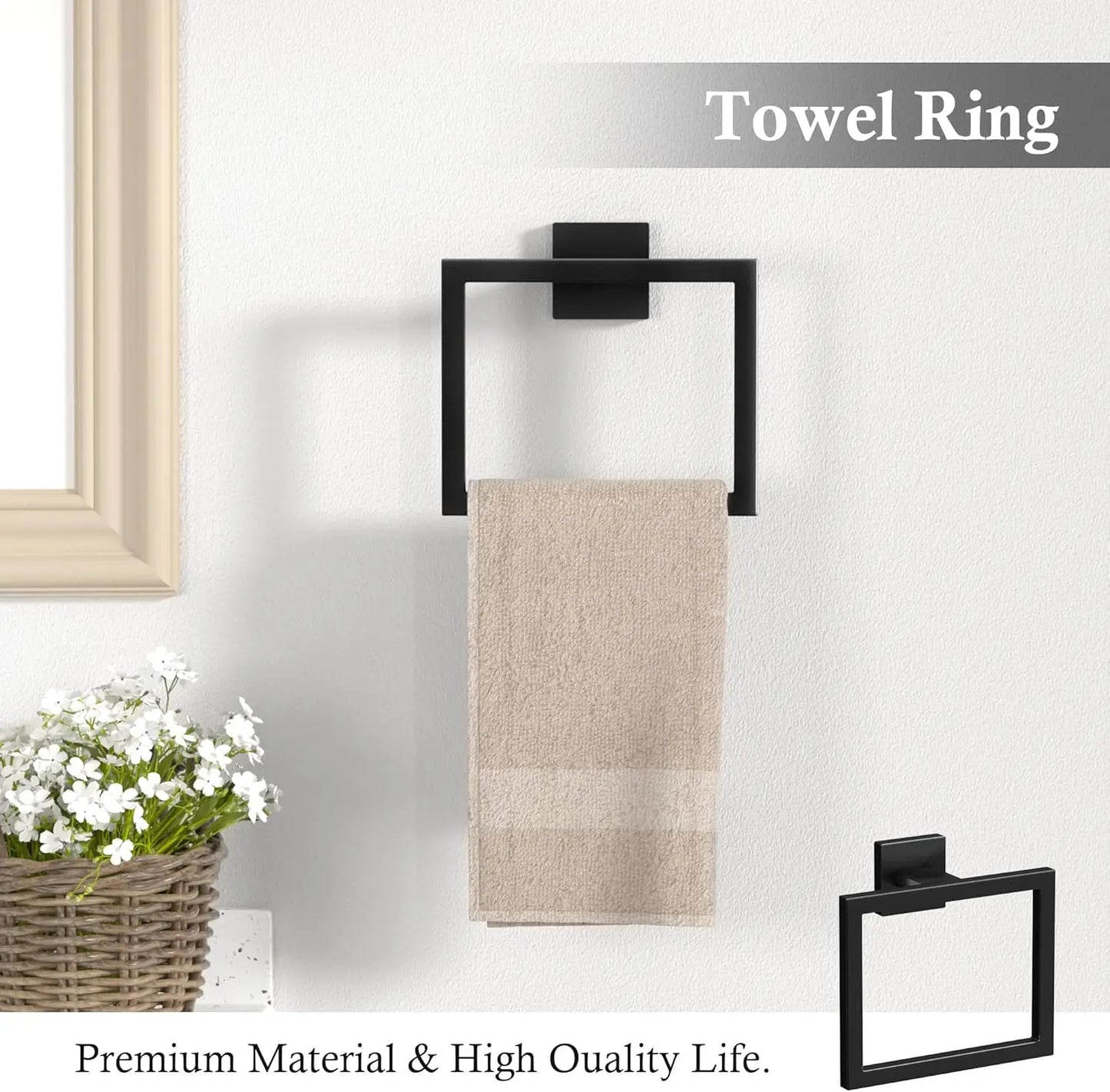 Black Bathroom Accessories Set,