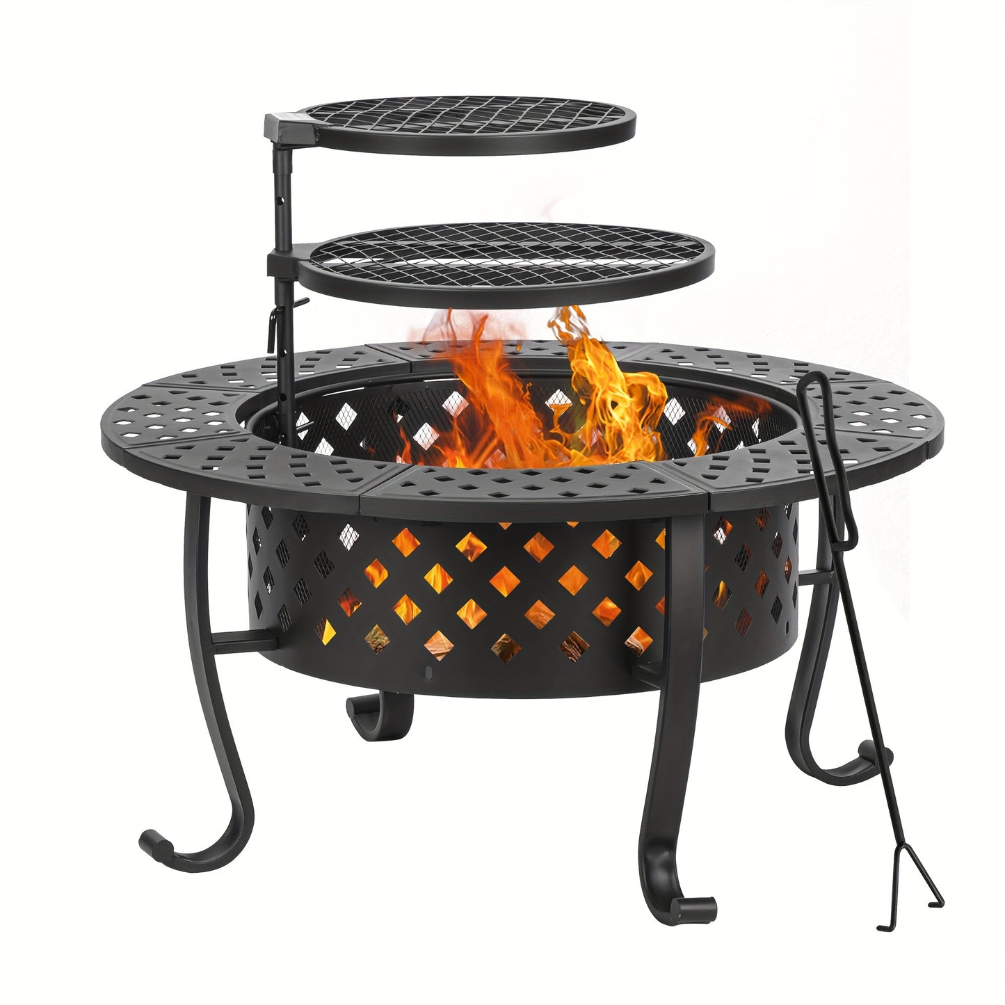 Fire Pit with Two Grills