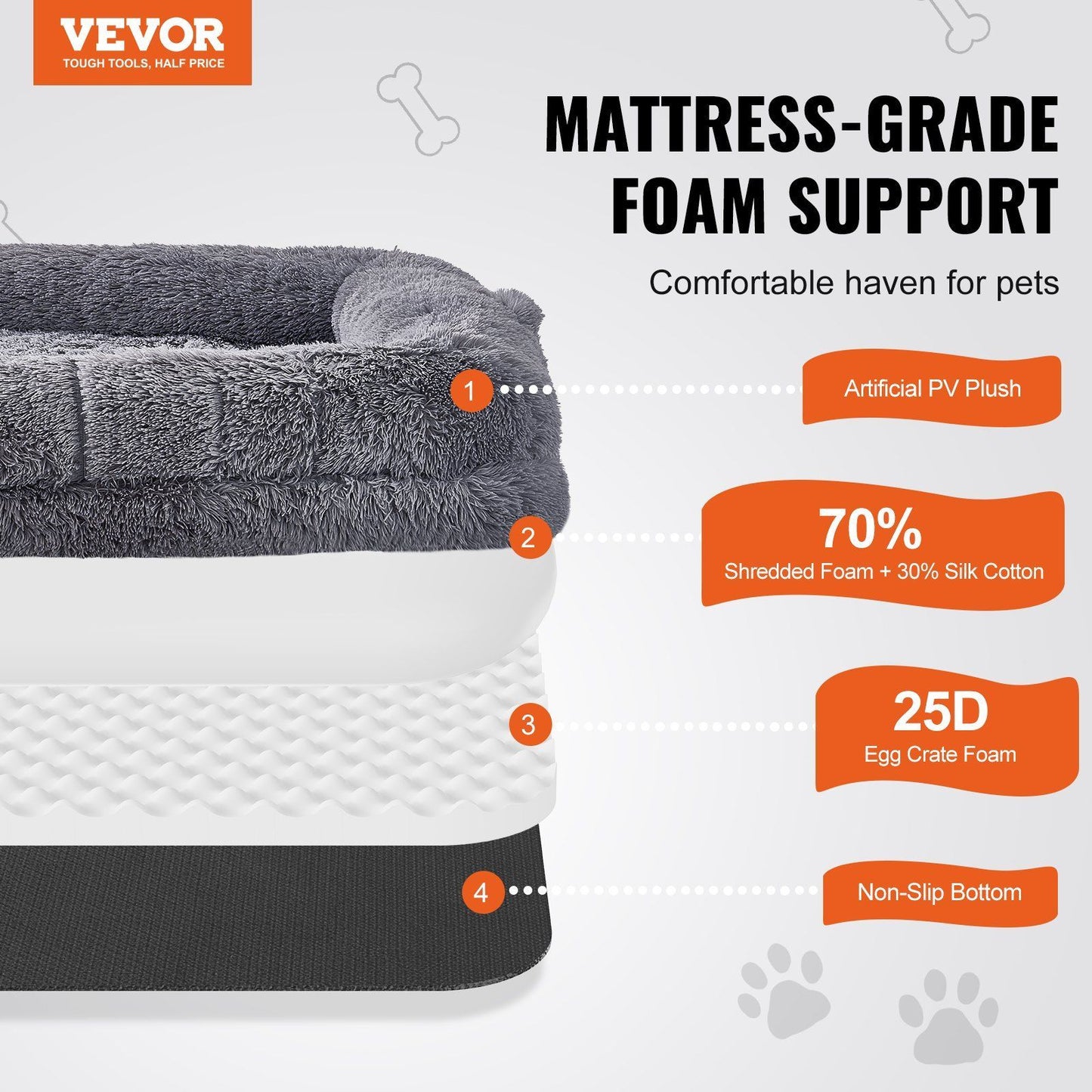 Human Size Dog Bed, 72x48x10in